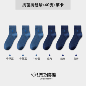 花花公子袜子男款纯棉春夏季男士中筒袜防臭吸汗全棉抗菌男袜