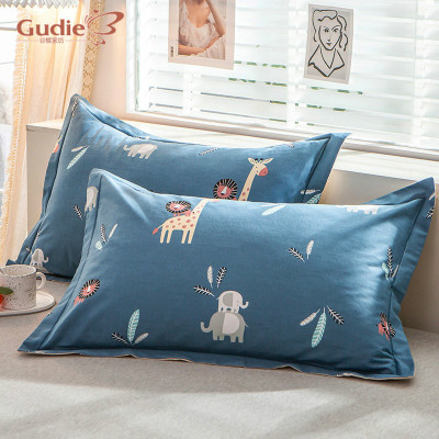 谷蝶纯棉加厚磨毛秋冬单人家用枕套一对学生宿舍全棉枕头套2只装