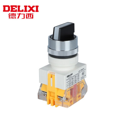 德力西LAY7-20X/3 黑 三档旋转按钮开关自锁旋钮开关 二常开