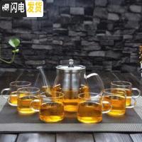 三维工匠可明火玻璃壶电陶炉煮茶壶可高温泡茶普洱茶具家用烧水壶加厚过滤 单壶[650]+2把杯[100]