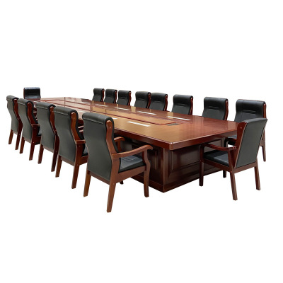 臻远 ZY-WZHYZ1 无纸化会议桌会议台4.8米含15.6寸同步话筒液晶升降一体机