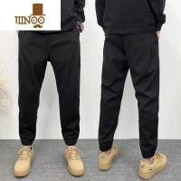 YANXU裤子男款纯色休闲裤宽松版痞帅阔腿裤工装潮牌卡其色裤子男