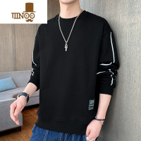 YANXU卫衣男士2023新款宽松加肥加大码男装圆领长袖t恤打底衫男