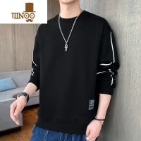 YANXU卫衣男士2023新款宽松加肥加大码男装圆领长袖t恤打底衫男