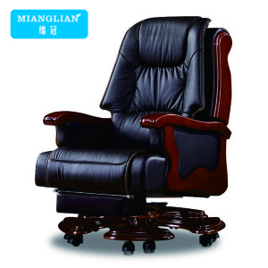 绵冠MIANGUAN老板椅真牛皮商务大班椅可躺电脑椅家用实木办公椅升降旋转椅子 老板椅（单位：把）