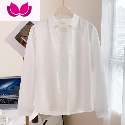七斓基础纯色衬衫ins港风秋季休闲内搭长袖衬衣男士宽松潮流帅气上衣