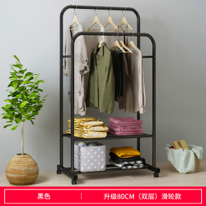 汐岩衣帽架卧室简易落地置物架简约现代挂衣架挂包架家用移动衣服架子