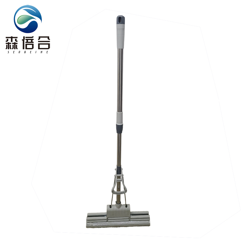 森倍合 海绵拖把胶棉拖把加宽滚轮挤水拖把 38cm/把