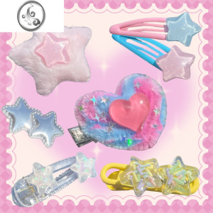 JiMi[7枚装]爱心手作毛绒发夹日系千禧y2k手作ins风少女原创设计甜 7枚超绝发夹Allin