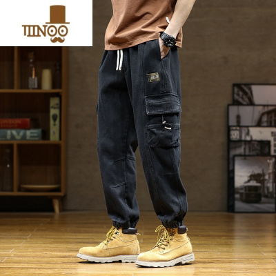 YANXU休闲长裤男士款宽松束脚大码夏季薄款复古美式工装裤裤子