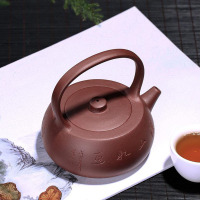美帮汇紫泥紫砂原矿手工储建飞刻字乐园提壶功夫茶壶泡茶壶