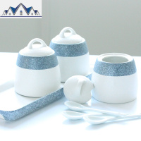 日式陶瓷调味瓶盐罐厨房用品家用佐料瓶罐收纳盒调料盒套装 三维工匠