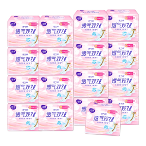 洁婷卫生巾透气双U棉柔日用245mm组合136片