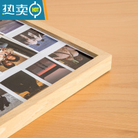 敬平实木diy拍立得画框情侣闺蜜洗照片做成挂墙相框手工生日摆台摆件 原木色 30寸[50.8*76.2cm]挂墙