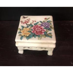 美帮汇民国粉彩牡丹花四方桌怀旧仿古做旧家居装饰摆件小玩玉收藏古典