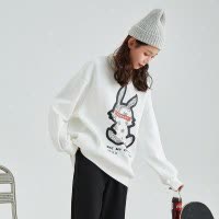 [8.5折价75.7元叠加优惠券]唐狮冬季新款情侣卫衣男女圆领腰果花宽松情侣装加绒in潮流
