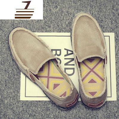 尗卡45464748加大码帆布鞋男一脚蹬懒人加肥加宽男士