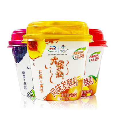 伊利大果粒酸奶260g/杯草莓桑葚黄桃芒果三种口味