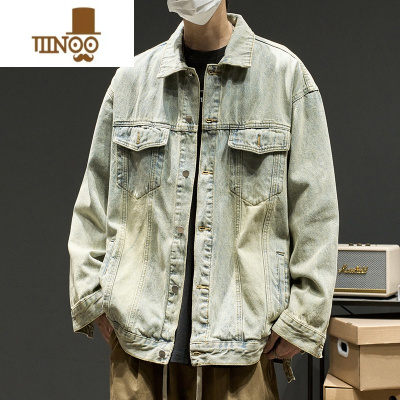 YANXU牛仔外套男款感痞帅男生休闲潮流潮牌开衫夹克男秋季新款
