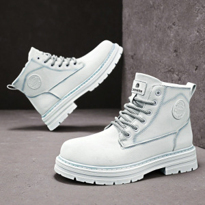 轻奢秋冬款男士高帮厚底短靴户外舒适工装鞋男靴休闲鞋马丁靴