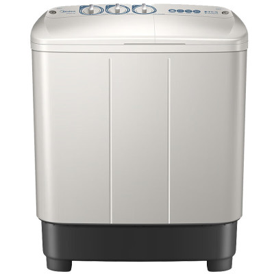 美的半自动双桶洗衣机 8公斤洗+5.5脱水双缸波轮老人简易操作品质电机小巧不占地租房宿舍二级MP8DS136