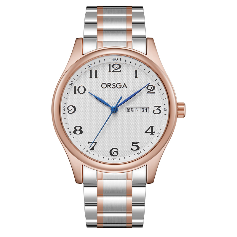 ORSGA手表男简约男士手表双日历时尚休闲经典学生男表石英表腕表8818G