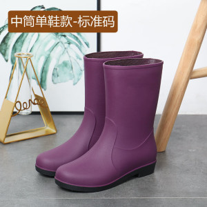 时尚雨鞋女士加绒中筒雨靴防滑防水鞋厨房工作胶鞋防雨耐磨轻便