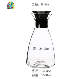 创意家用玻璃冷水壶 可高温防爆凉水杯套装 客厅加厚大容量凉水壶 FENGHOU 1.5升锥型丹麦壶