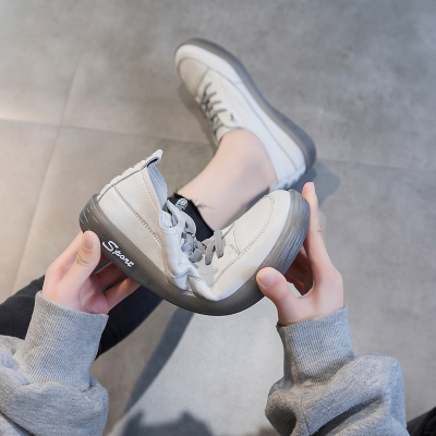 Ideamini皮小白鞋女2021新款百搭平底软底防滑孕妇鞋一脚蹬春秋单鞋大码白色尺码齐全拍下备注平时所穿尺码