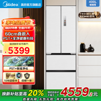 美的(Midea)电冰箱M60隐形嵌421法式多门四开门超薄纯平全嵌一级变频除菌净味大容量家用MR-421WUFPZE