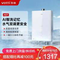 华帝(vatti)16升家用燃气热水器 月光白玻璃屏AI智能洗气电双断 智能恒温APP智控i12161-16(天然气)