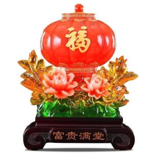 家柏饰(CORATED)富贵满堂中式摆件喜庆福字灯笼摆件客厅电视柜玄关家居装饰工艺品