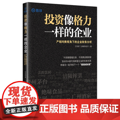 投资像格力一样的企业:产销均衡视角下的企业财务分析 雪球大V加班的会计带 于日新 中国经济出版社 正版书籍