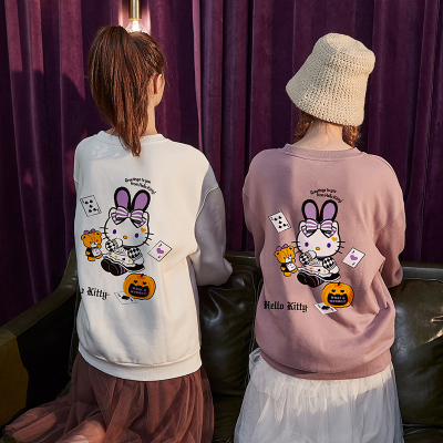 200元3件-hellokitty联名唐狮冬装新款圆领加绒卫衣女上衣学生韩版