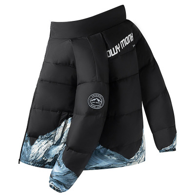 男装冬季潮流羽绒服情侣新款保暖加厚立领面包服潮牌百搭男士外套