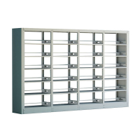 臻远ZY4072614 钢制书架资料架 双面6层一列四组白色 3700*450*2000mm