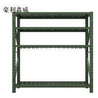 豪利鑫威消防铁锹镐农具摆放架安保装备器材存放架军绿色拆装盾牌货架盾牌架2000*600*2000