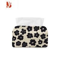 三维工匠北欧ins花花抽纸盒家用客厅轻奢创意纸巾盒简约桌面布艺收纳盒AD 小花花-小号