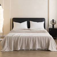 塔芙绒华夫格毛毯 咖色 150x200cm