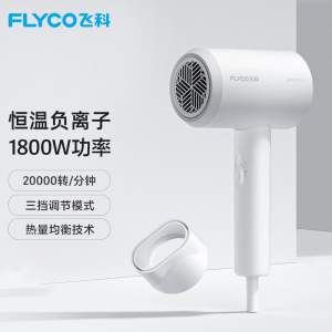 飞科(FLYCO)电吹风机宿舍用 柔风负离子恒温护发 家用冷热大风量快速干发吹风筒FH6290