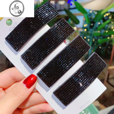 JiMi韩版网红ins黑色带钻边夹压夹刘海夹碎发夹后脑勺BB夹头饰发饰品