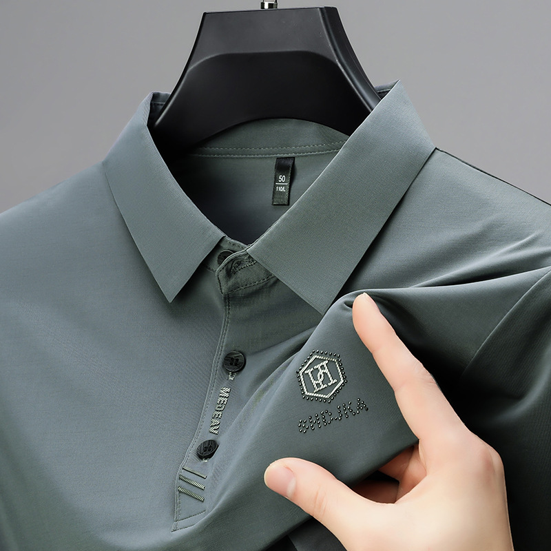 夏季短袖T恤男士翻领半袖POLO衫冰丝商务休闲新款男装保罗体恤潮_1