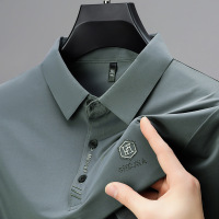 夏季短袖T恤男士翻领半袖POLO衫冰丝商务休闲新款男装保罗体恤潮_1