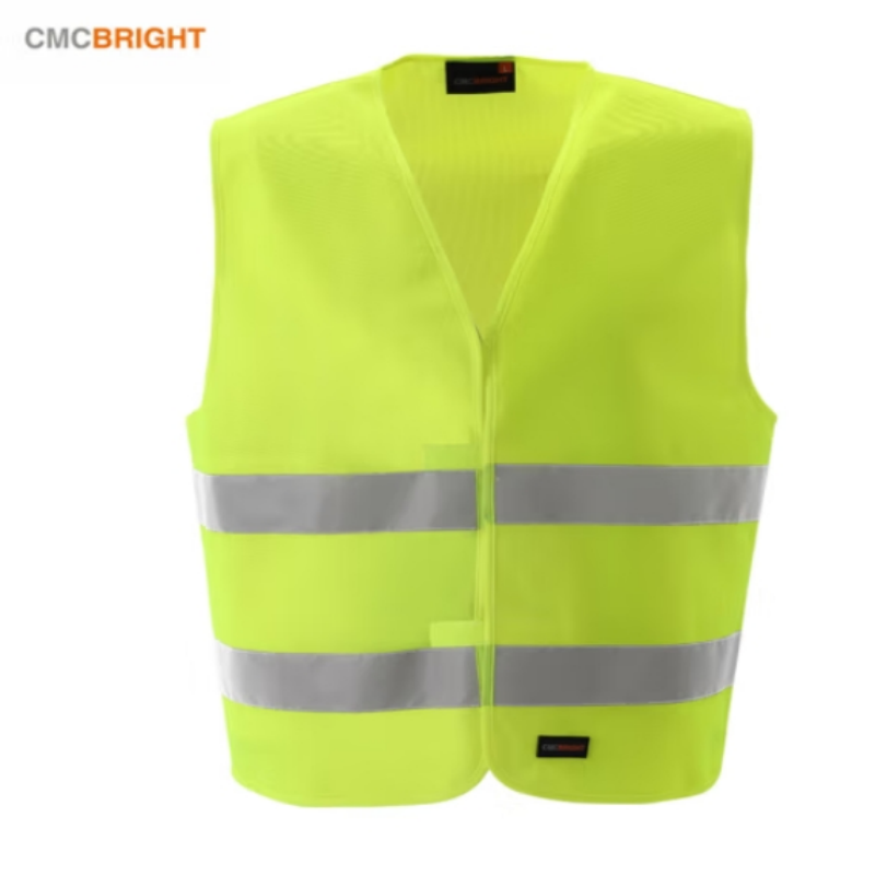 CMCBRIGHT添星 反光衣荧光黄荧光橙汽车交通安全警示马甲反光条环卫施工工地 001004荧光橙粘扣两横 m