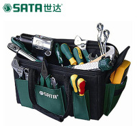 世达(SATA) 16英寸箱式工具包 多功能耐磨电工包 400x250x220mm 95185