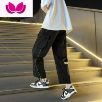 七斓工装裤男潮牌ins百搭款九分裤韩版潮流直筒宽松港风阔腿裤子