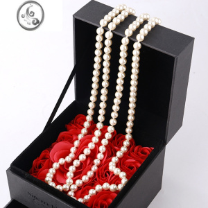 JiMi项链女长款珍珠挂件韩国时尚简约夸张气质小香毛衣链旗袍装饰链夏 无吊坠