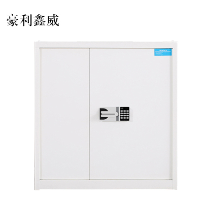 豪利鑫威电子保密柜钢制密码文件柜保险柜铁皮资料柜矮柜办公室储物柜单节白色国宝锁420*900*900