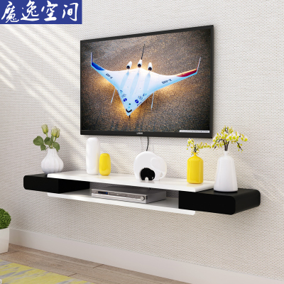 电视柜机顶盒置物架客厅电视墙背景墙壁挂架子卧室墙上装饰架隔板