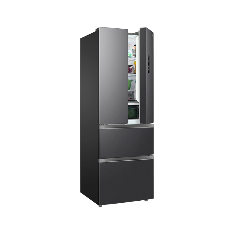 美的(Midea)家用电冰箱 一级能效双变频325升多门四开门小型超薄风冷无霜节能低噪BCD-325WFPM(E)布朗棕